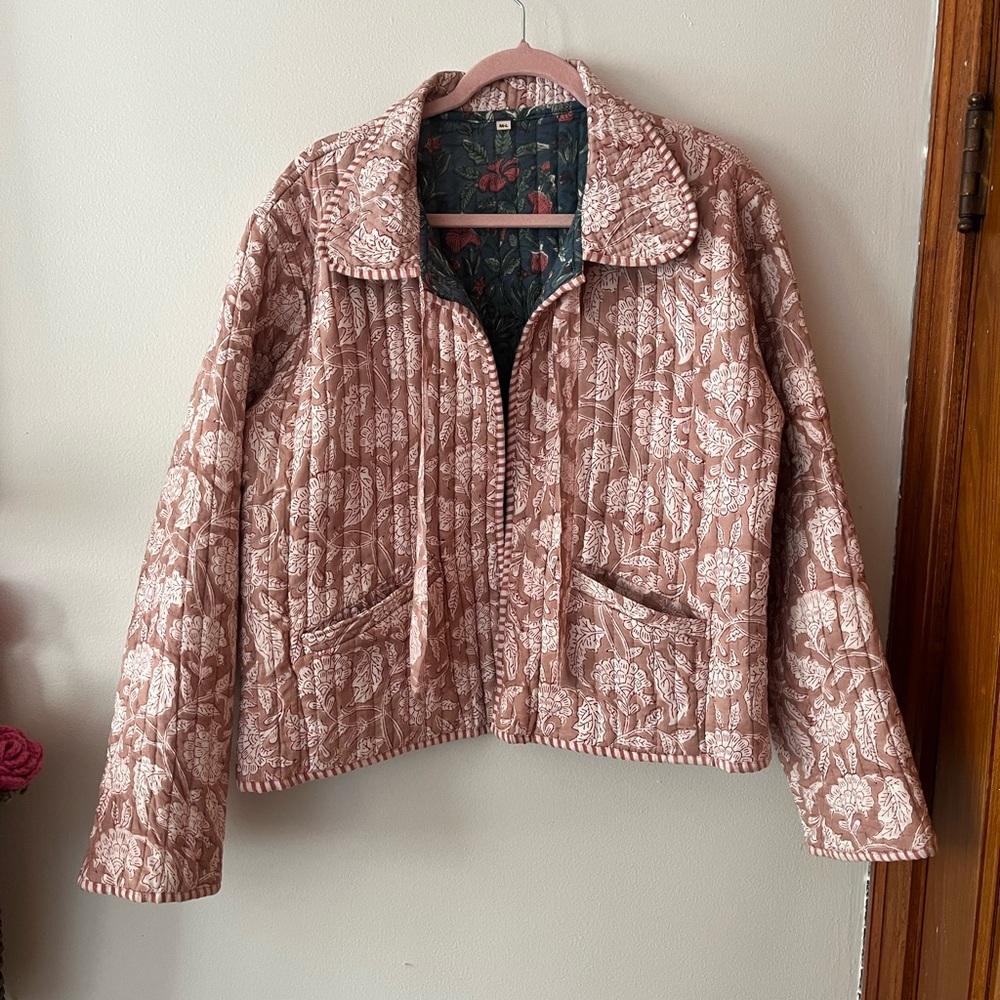 Floral Quilted Jacket - Pink